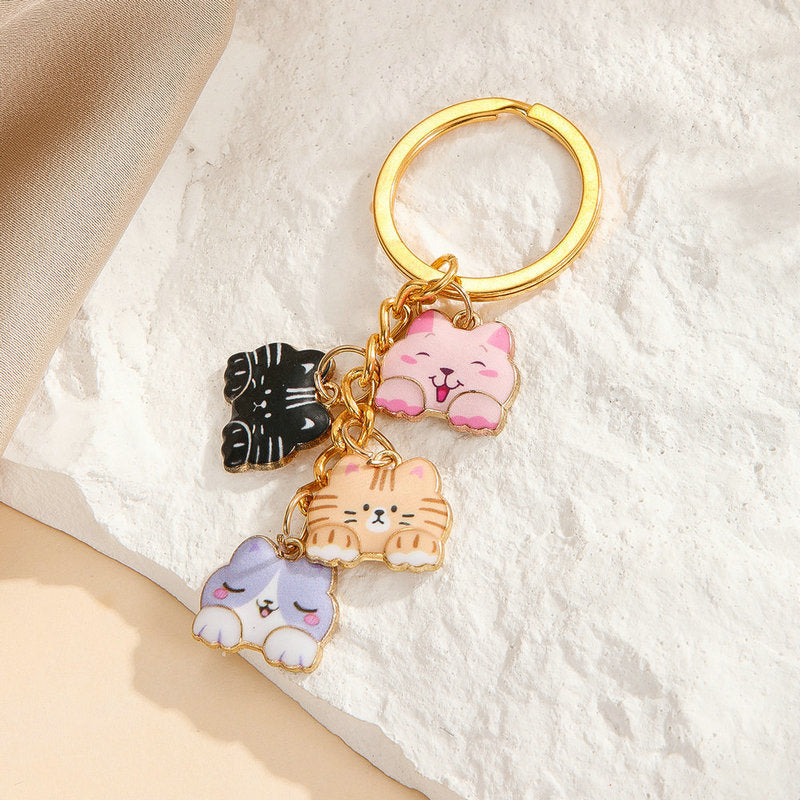 Wholesale Cute Cat Metal Keychains